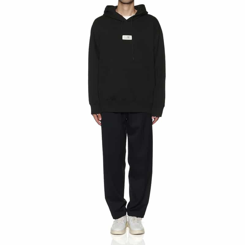 MM6 MAISON MARGIELA MM6 MAISON MARGIELA＜エムエム6 メゾン マルジェラ＞ ロゴ入りスウェットフーディ BLACK