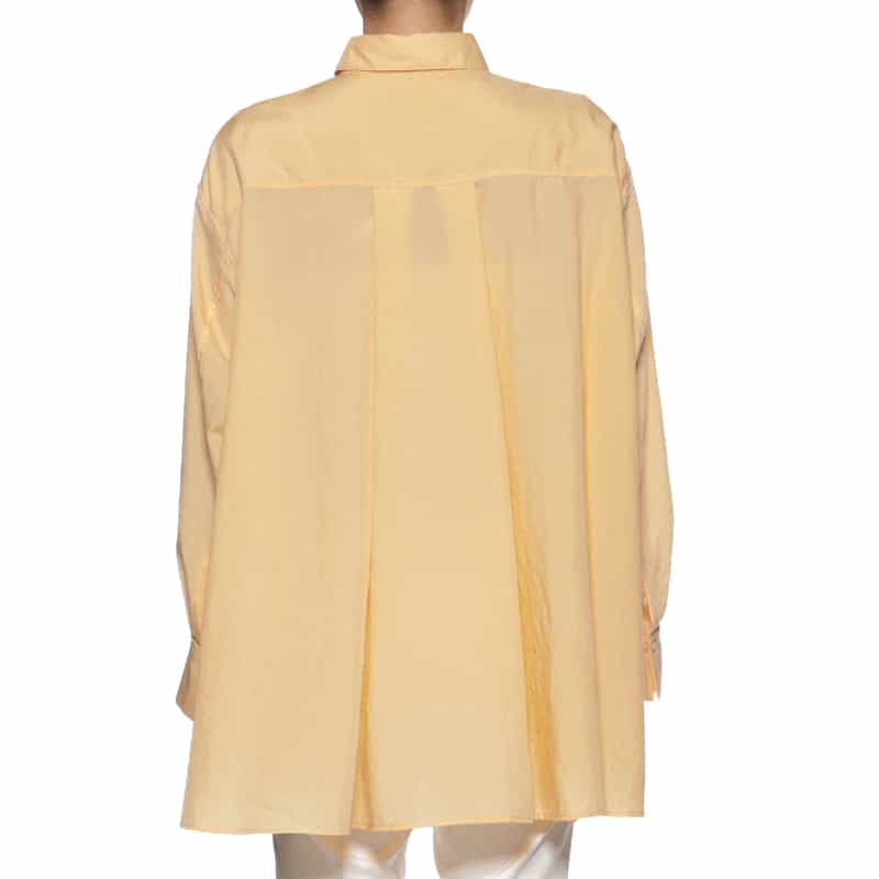 BARNEYS NEW YORK ウォッシャブル ロングスリーブ フレアシャツ YELLOW