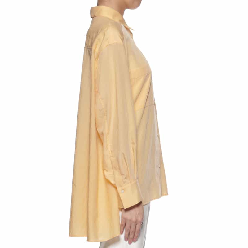 BARNEYS NEW YORK ウォッシャブル ロングスリーブ フレアシャツ YELLOW