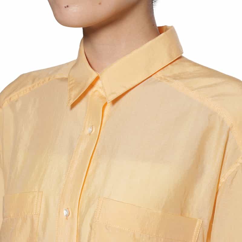 BARNEYS NEW YORK ウォッシャブル ロングスリーブ フレアシャツ YELLOW