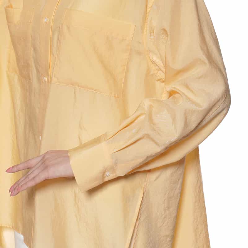 BARNEYS NEW YORK ウォッシャブル ロングスリーブ フレアシャツ YELLOW
