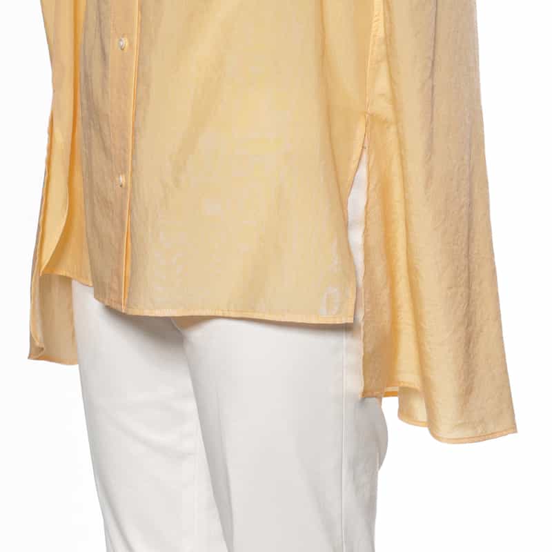 BARNEYS NEW YORK ウォッシャブル ロングスリーブ フレアシャツ YELLOW