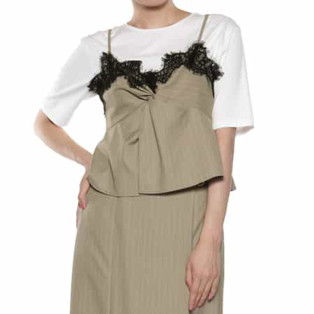 セットアップ レース付キャミソール