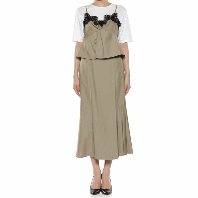 BARNEYS NEW YORK セットアップ レース付キャミソール BEIGE