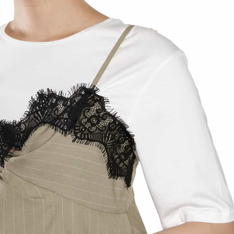 BARNEYS NEW YORK セットアップ レース付キャミソール BEIGE