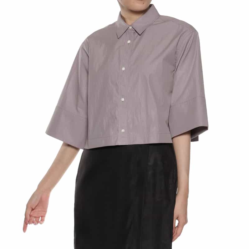 BARNEYS NEW YORK クロップドショートスリーブシャツ PURPLE