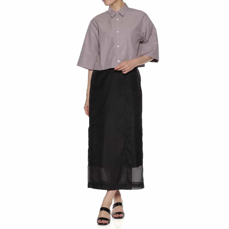 BARNEYS NEW YORK クロップドショートスリーブシャツ PURPLE