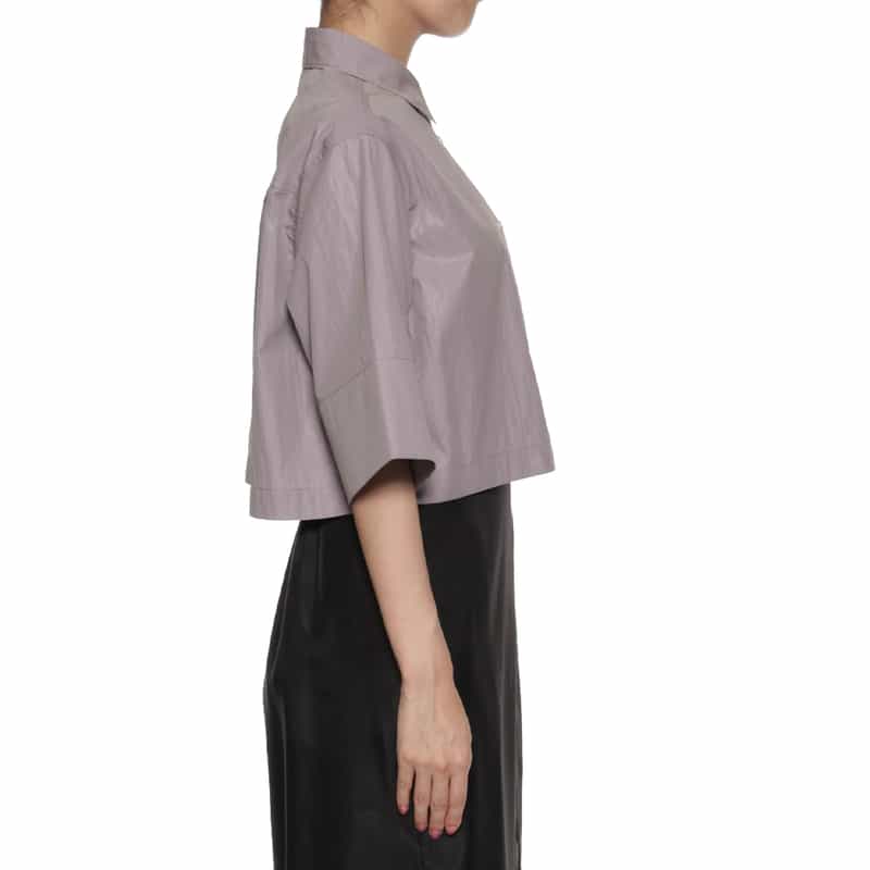 BARNEYS NEW YORK クロップドショートスリーブシャツ PURPLE