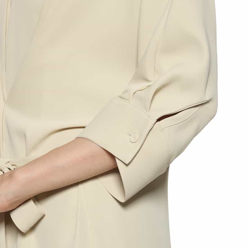 BARNEYS NEW YORK ウォッシャブル ウエストリボン付きドルマンスリーブドレス BEIGE