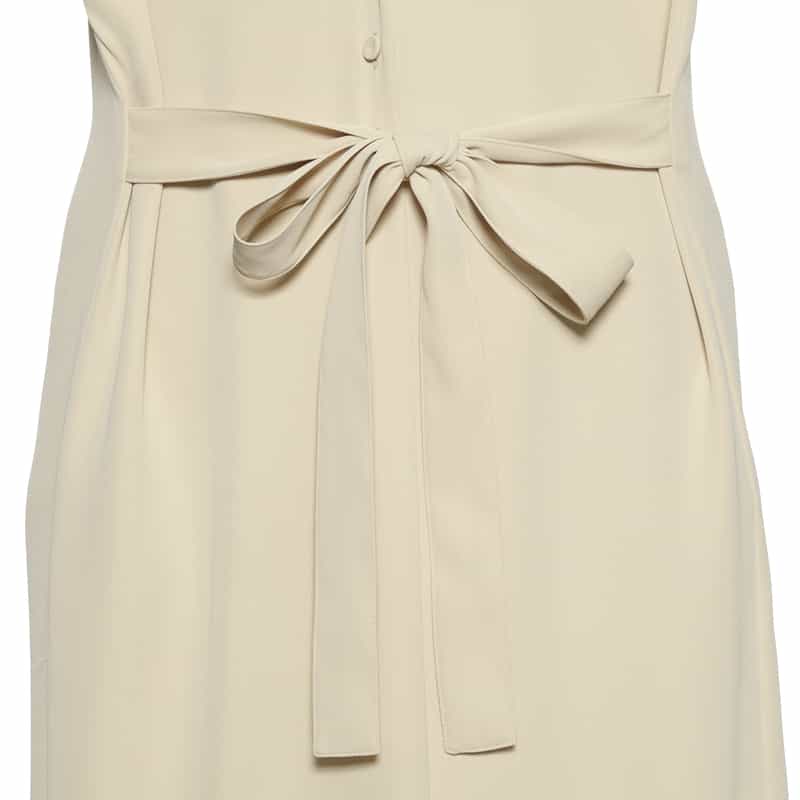 BARNEYS NEW YORK ウォッシャブル ウエストリボン付きドルマンスリーブドレス BEIGE