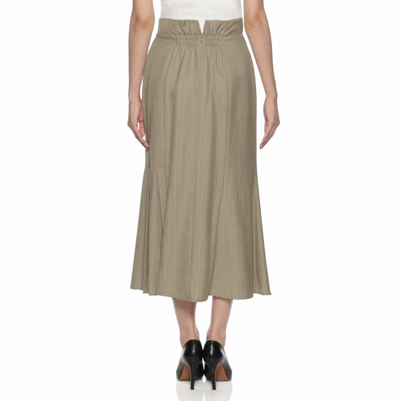 BARNEYS NEW YORK セットアップ サイドプリーツ入りラップスカート BEIGE