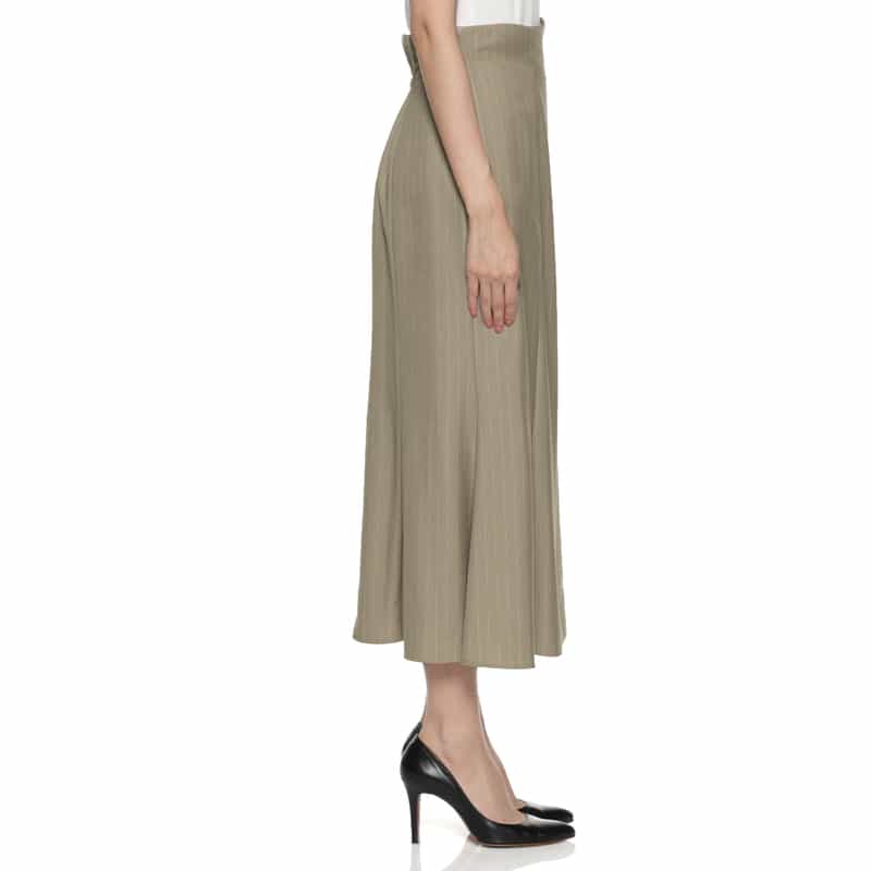 BARNEYS NEW YORK セットアップ サイドプリーツ入りラップスカート BEIGE