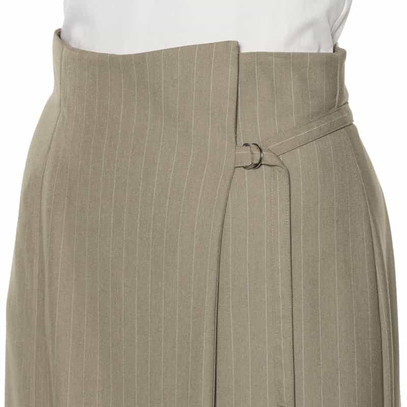 BARNEYS NEW YORK セットアップ サイドプリーツ入りラップスカート BEIGE