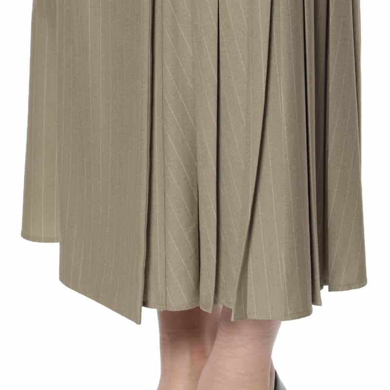 BARNEYS NEW YORK セットアップ サイドプリーツ入りラップスカート BEIGE