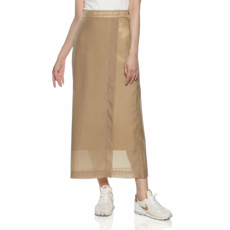 BARNEYS NEW YORK ウォッシャブル シアー素材レイヤードスカート BEIGE