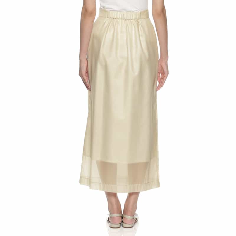 BARNEYS NEW YORK ウォッシャブル シアー素材レイヤードスカート LT BEIGE
