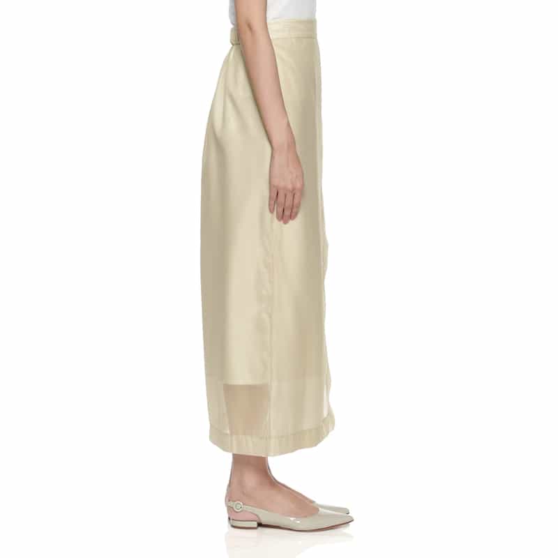 BARNEYS NEW YORK ウォッシャブル シアー素材レイヤードスカート LT BEIGE