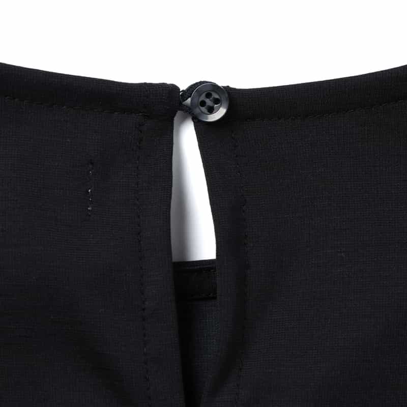 BARNEYS NEW YORK ウォッシャブル ショルダータック入りドレス NAVY