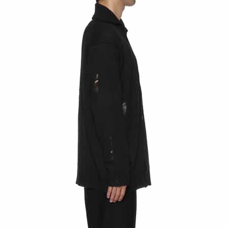 yohji Yamamoto ダメージカーディガン Yohji Yamamoto POUR HOMME ダメージニットカーディガン - Ka na