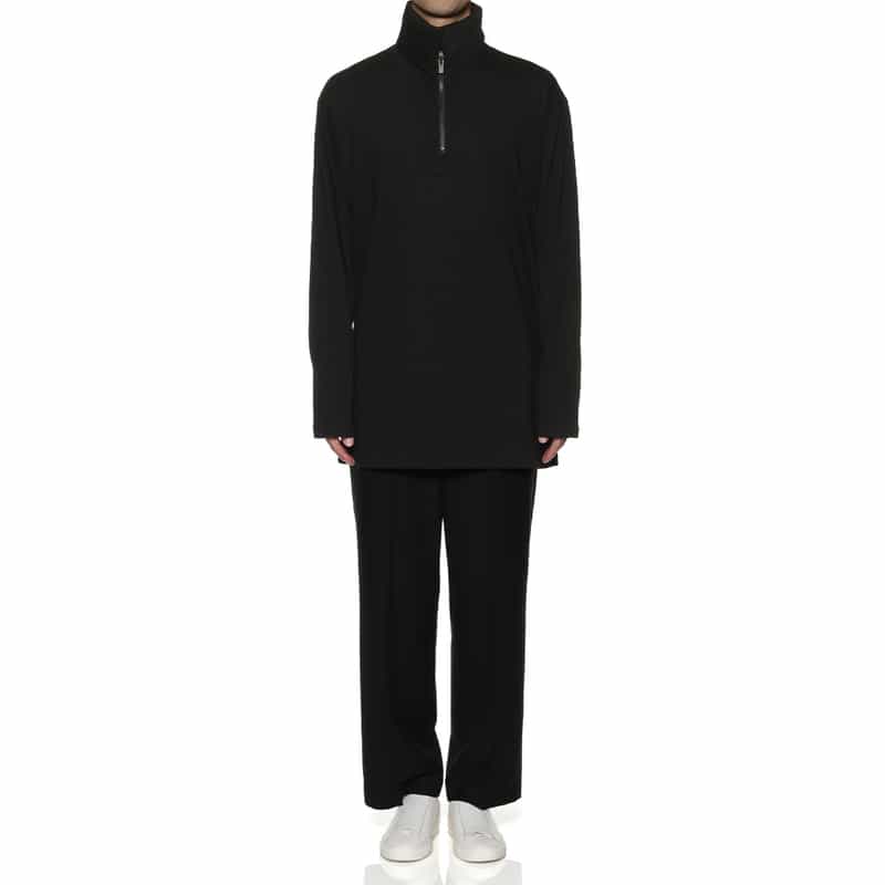 YOHJI YAMAMOTO YOHJI YAMAMOTO ＜ヨウジ ヤマモト＞ ハーフジップカットソー BLACK