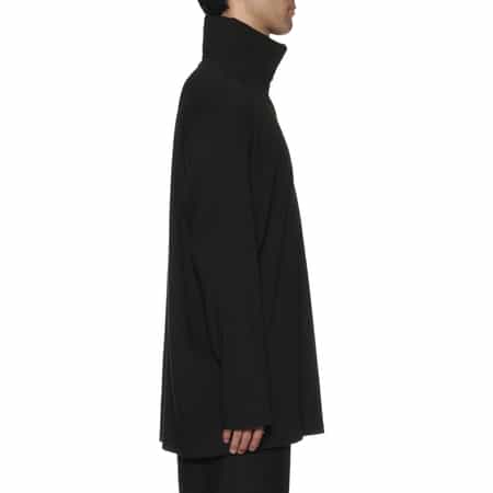 ヨウジヤマモト ハーフジップカットソー ロンＴ アンダーウェア ナイロン 黒 YOHJI YAMAMOTO ＜ヨウジ ヤマモト＞ ハーフジップカットソー