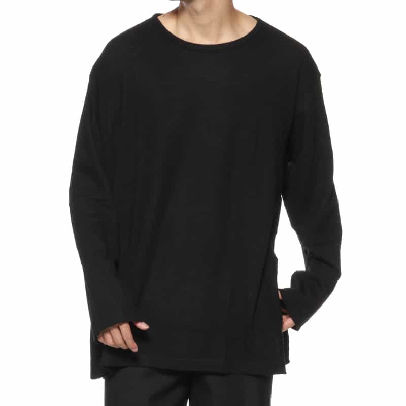 YOHJI YAMAMOTO YOHJI YAMAMOTO ＜ヨウジ ヤマモト＞ ロングスリーブニットプルオーバー BLACK