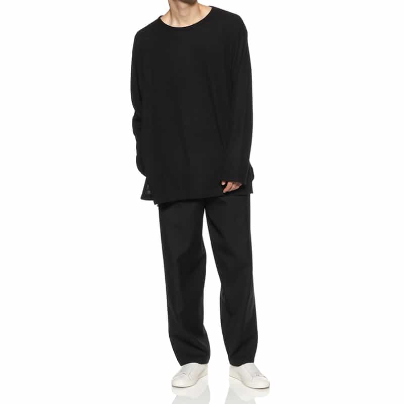 YOHJI YAMAMOTO YOHJI YAMAMOTO ＜ヨウジ ヤマモト＞ ロングスリーブニットプルオーバー BLACK