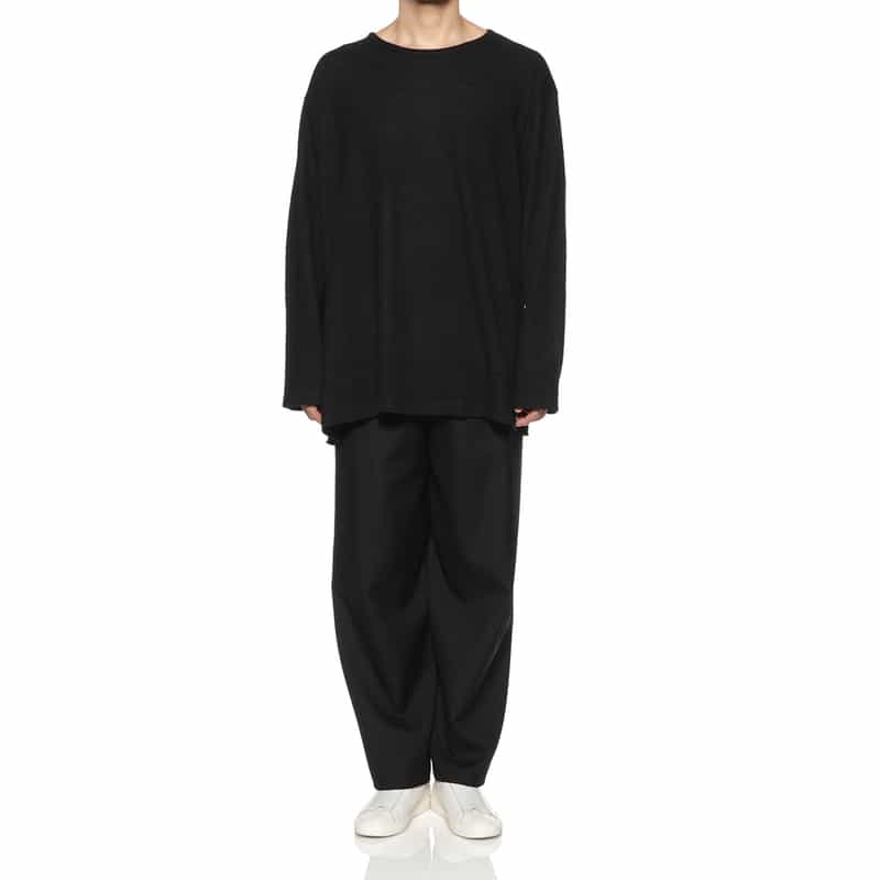 YOHJI YAMAMOTO YOHJI YAMAMOTO ＜ヨウジ ヤマモト＞ ロングスリーブニットプルオーバー BLACK