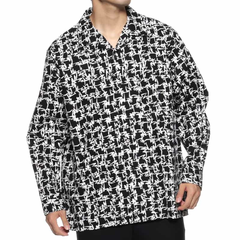 YOHJI YAMAMOTO YOHJI YAMAMOTO ＜ヨウジ ヤマモト＞ オープンカラーシャツ BLACK