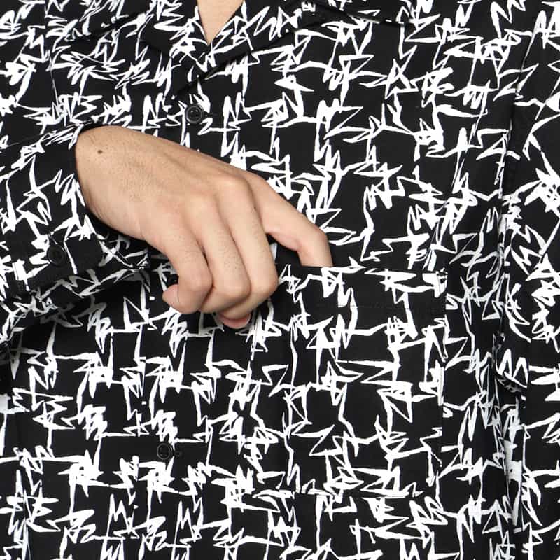 YOHJI YAMAMOTO YOHJI YAMAMOTO ＜ヨウジ ヤマモト＞ オープンカラーシャツ BLACK