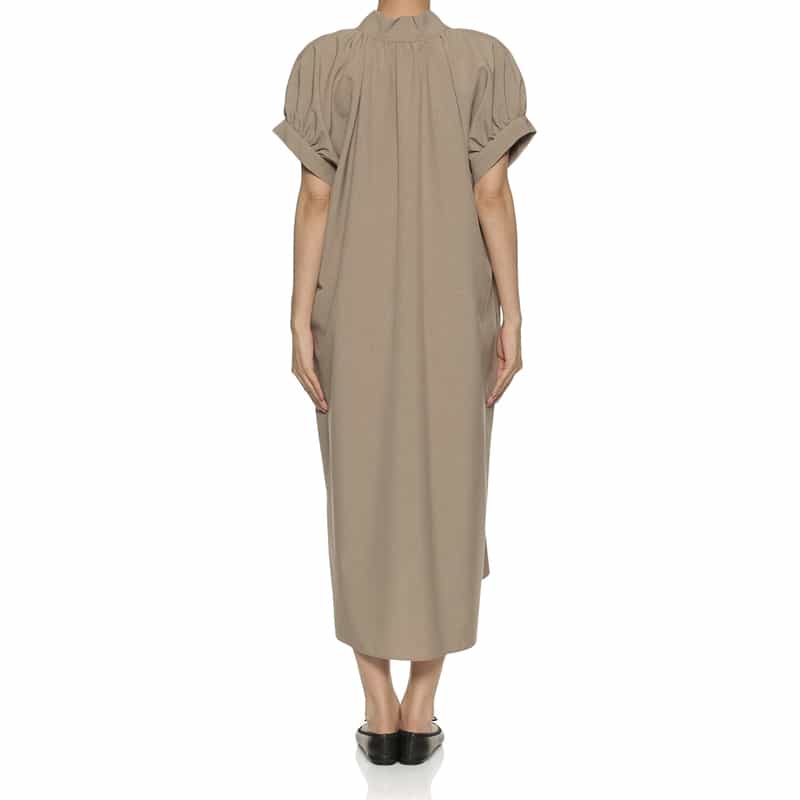 BARNEYS NEW YORK ウォッシャブル ボウタイドレス BEIGE