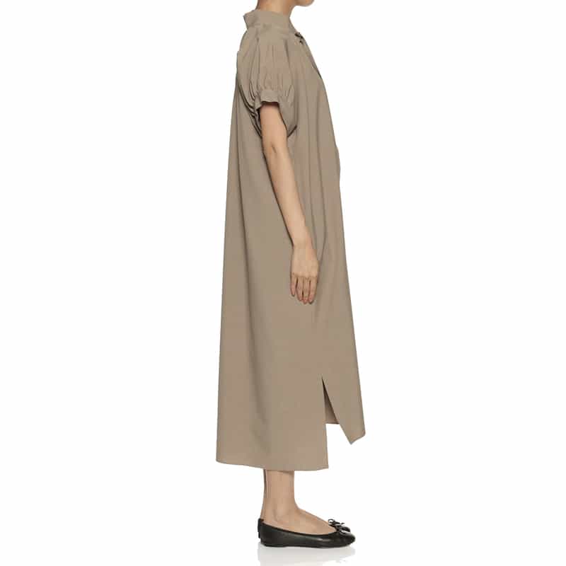 BARNEYS NEW YORK ウォッシャブル ボウタイドレス BEIGE