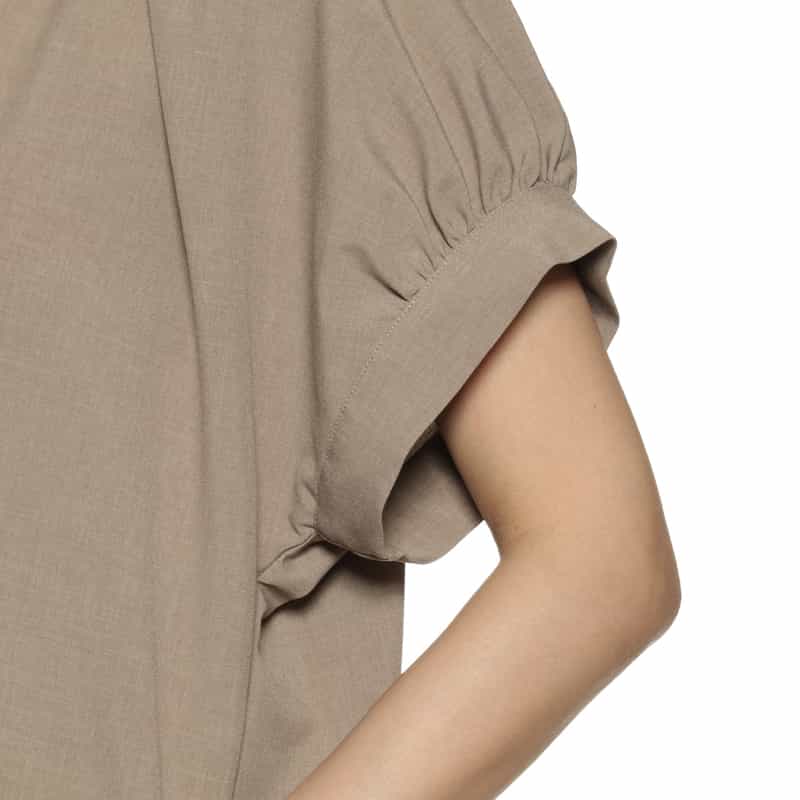 BARNEYS NEW YORK ウォッシャブル ボウタイドレス BEIGE