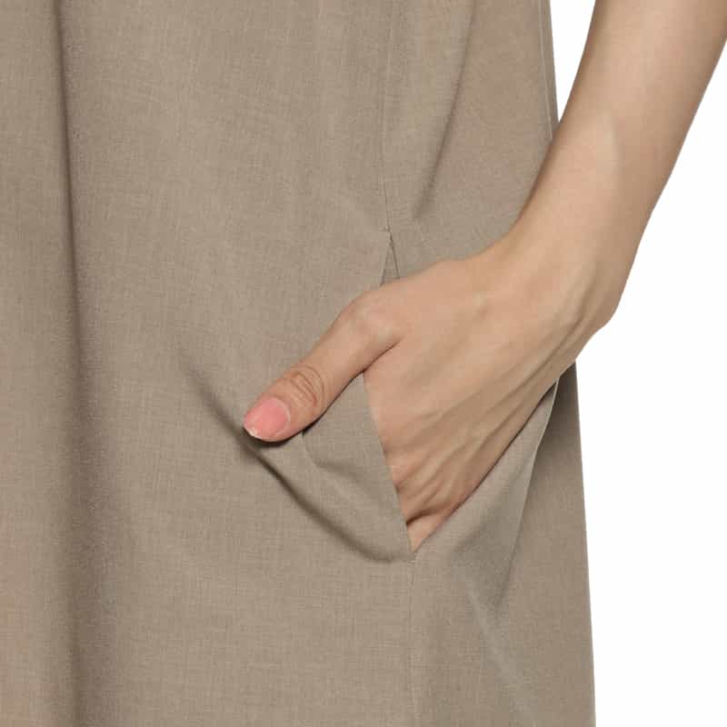 BARNEYS NEW YORK ウォッシャブル ボウタイドレス BEIGE