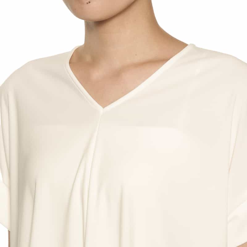 BARNEYS NEW YORK ウォッシャブル アシンメトリーブラウス WHITE