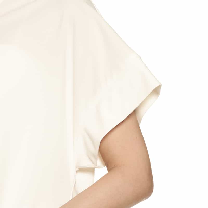 BARNEYS NEW YORK ウォッシャブル アシンメトリーブラウス WHITE