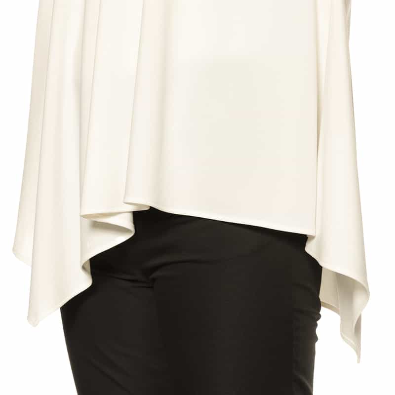 BARNEYS NEW YORK ウォッシャブル アシンメトリーブラウス WHITE