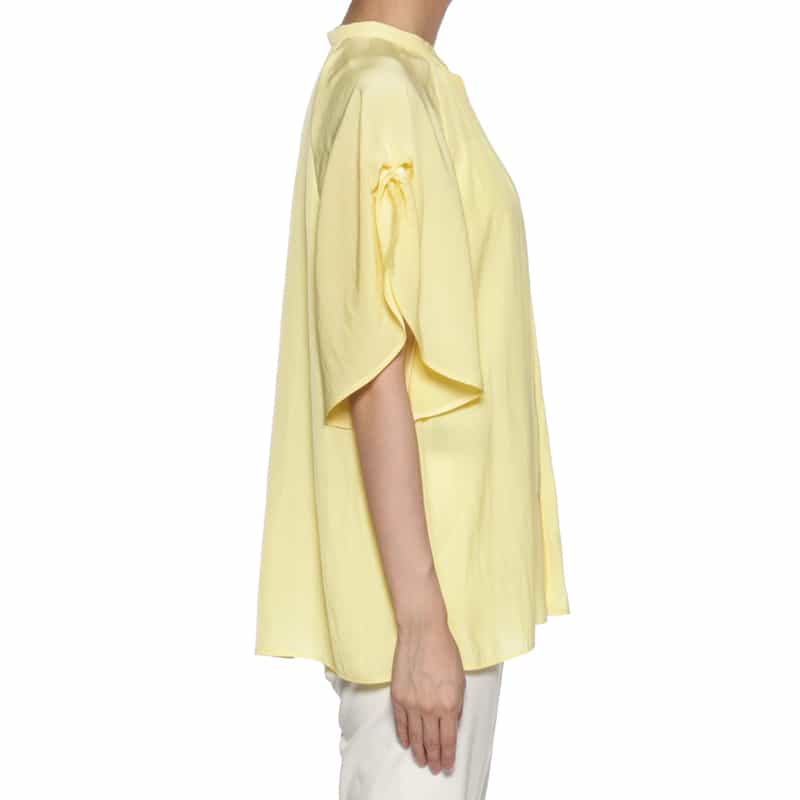 BARNEYS NEW YORK ウォッシャブル ギャザースリーブブラウス YELLOW