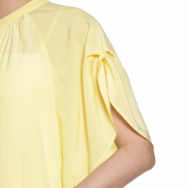 BARNEYS NEW YORK ウォッシャブル ギャザースリーブブラウス YELLOW