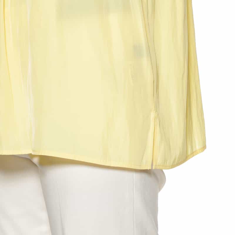 BARNEYS NEW YORK ウォッシャブル ギャザースリーブブラウス YELLOW