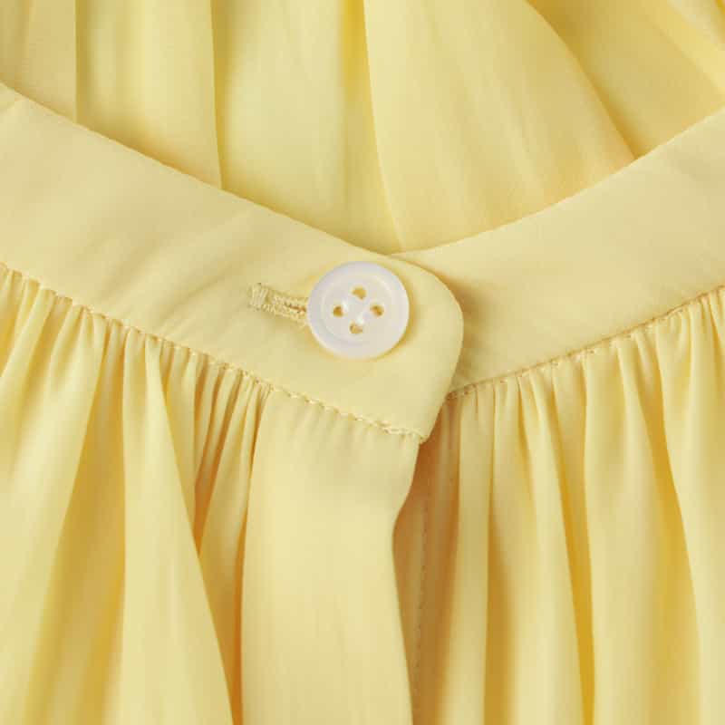 BARNEYS NEW YORK ウォッシャブル ギャザースリーブブラウス YELLOW