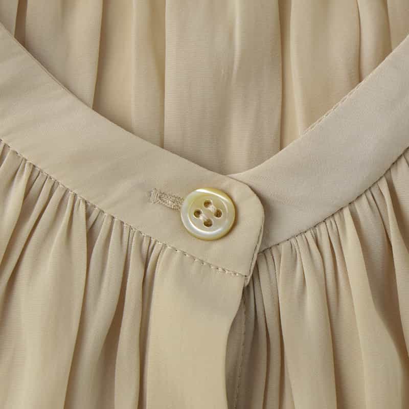 BARNEYS NEW YORK ウォッシャブル ギャザースリーブブラウス BEIGE