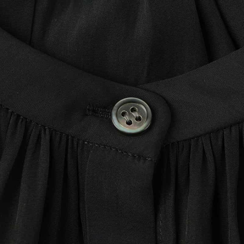 BARNEYS NEW YORK ウォッシャブル ギャザースリーブブラウス BLACK