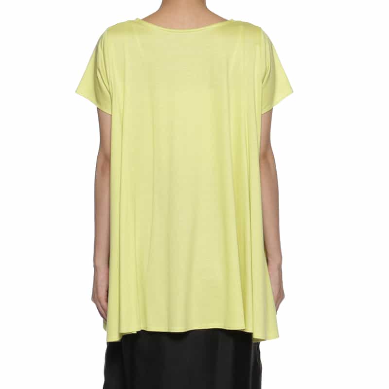 BARNEYS NEW YORK ウォッシャブル バッグギャザー アシンメトリーカットソー YELLOW