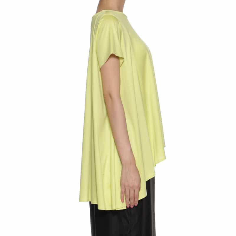 BARNEYS NEW YORK ウォッシャブル バッグギャザー アシンメトリーカットソー YELLOW