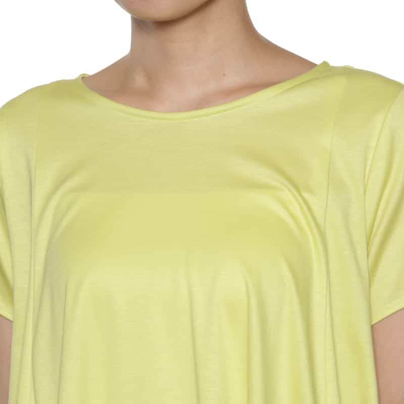 BARNEYS NEW YORK ウォッシャブル バッグギャザー アシンメトリーカットソー YELLOW