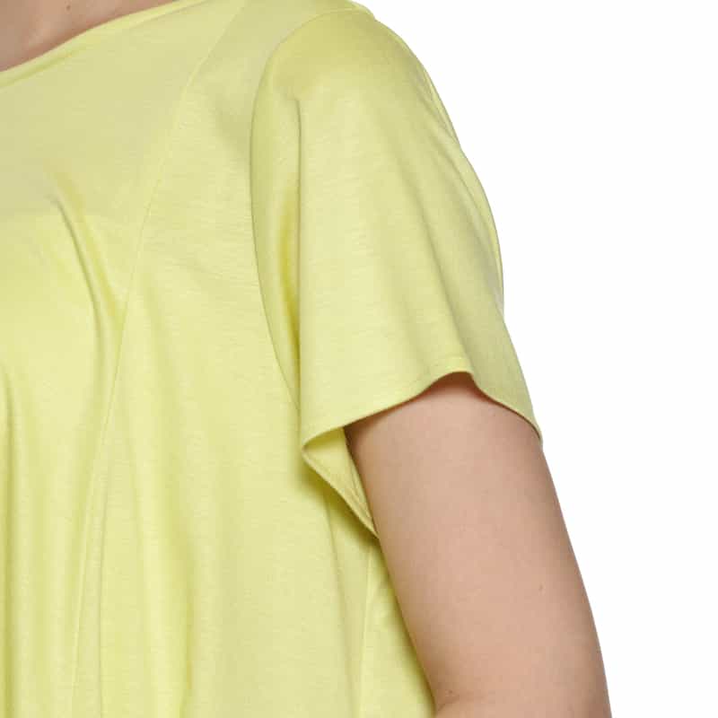 BARNEYS NEW YORK ウォッシャブル バッグギャザー アシンメトリーカットソー YELLOW