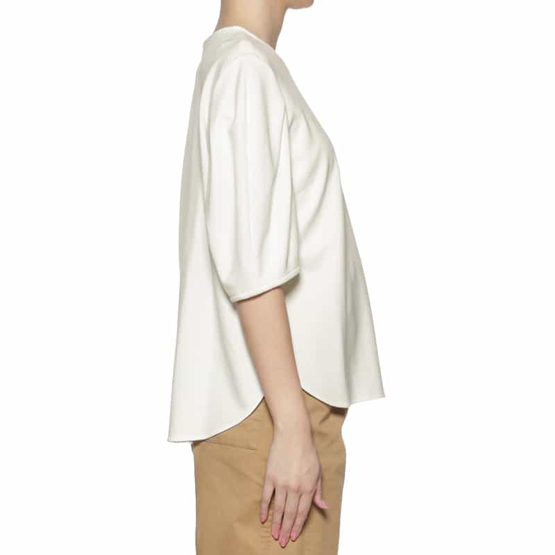 BARNEYS NEW YORK ウォッシャブル バルーンスリーブカットソー WHITE