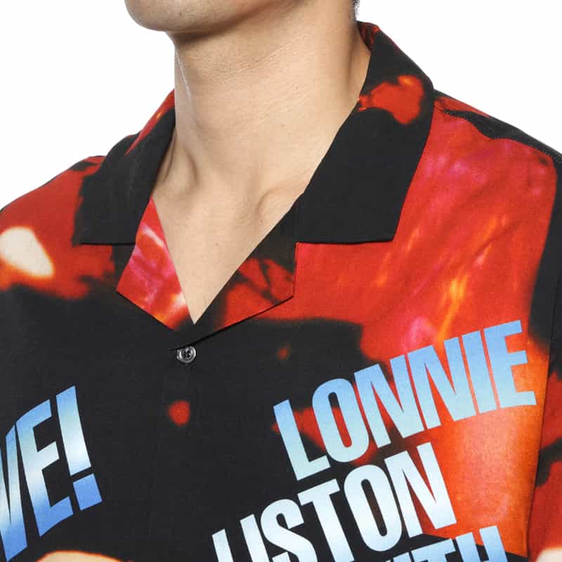 CITY COUNTRY CITY CITY COUNTRY CITY ＜シティーカントリーシティー＞ グラフィックオープンカラーシャツ BLACK