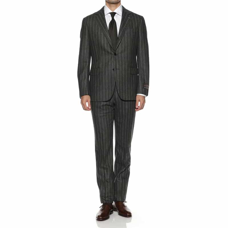 BARNEYS NEW YORK チョークストライプ柄スーツ"MADISON" GRAY